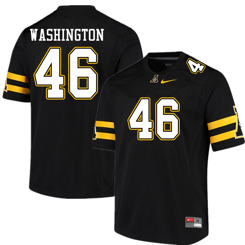 Men #46 Chris Washington Appalachian State Mountaineers College Football Jerseys Sale-Black